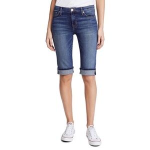 Hudson Amelia Denim Bermuda Shorts Size 25 Mid-Rise Cuffed Designer Jean Shorts